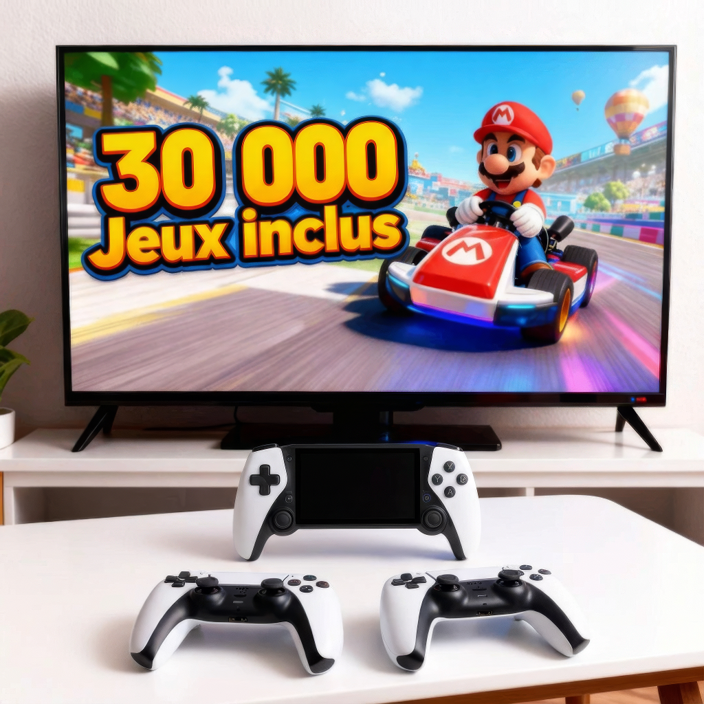 Console Portable Rétro + 2 Manettes Incluses